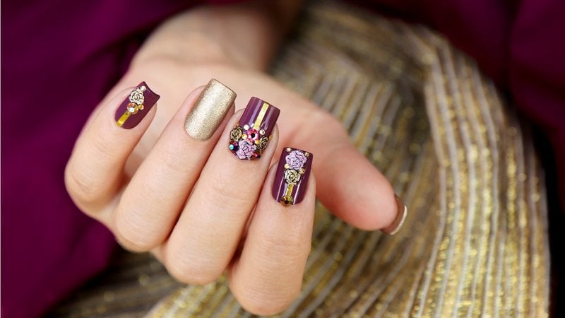 melhores ideias adesivos de unha para festas