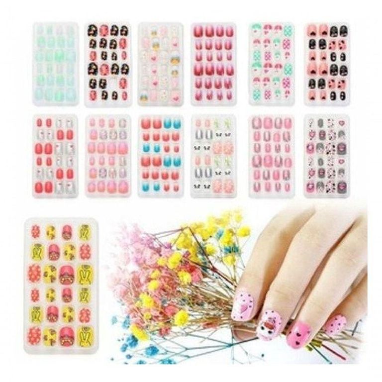 unhas postiças autocolantes infantis