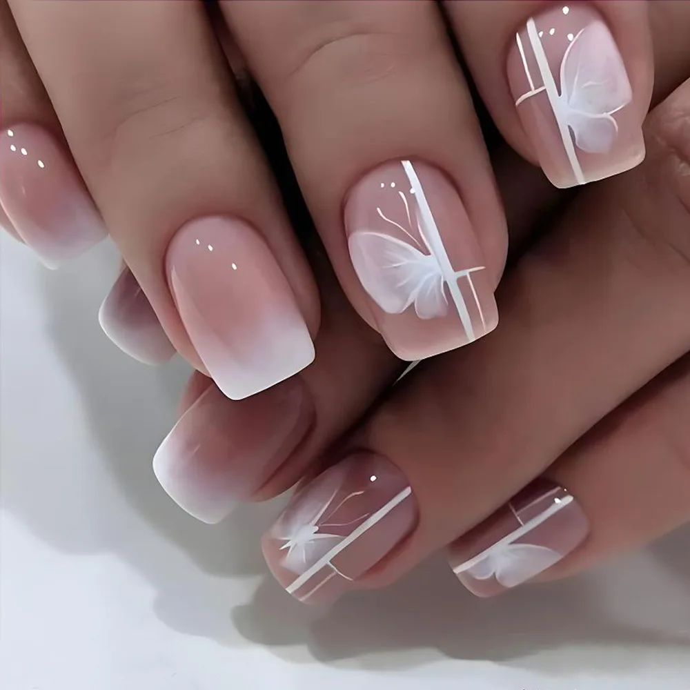 inspiração unhas efeito asa de borboleta