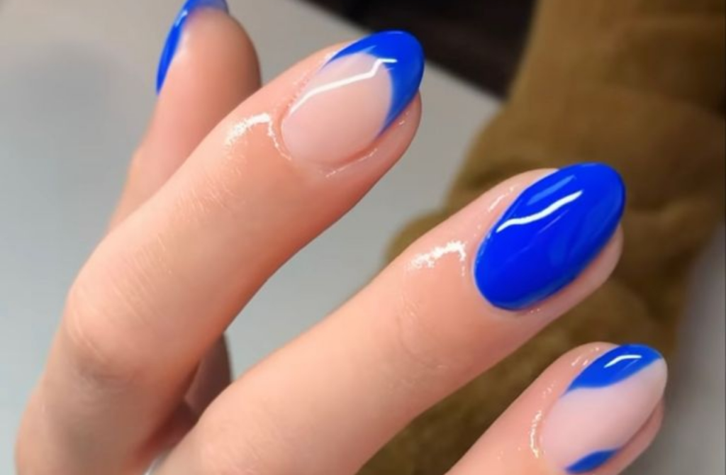 azul azul decoração de unha