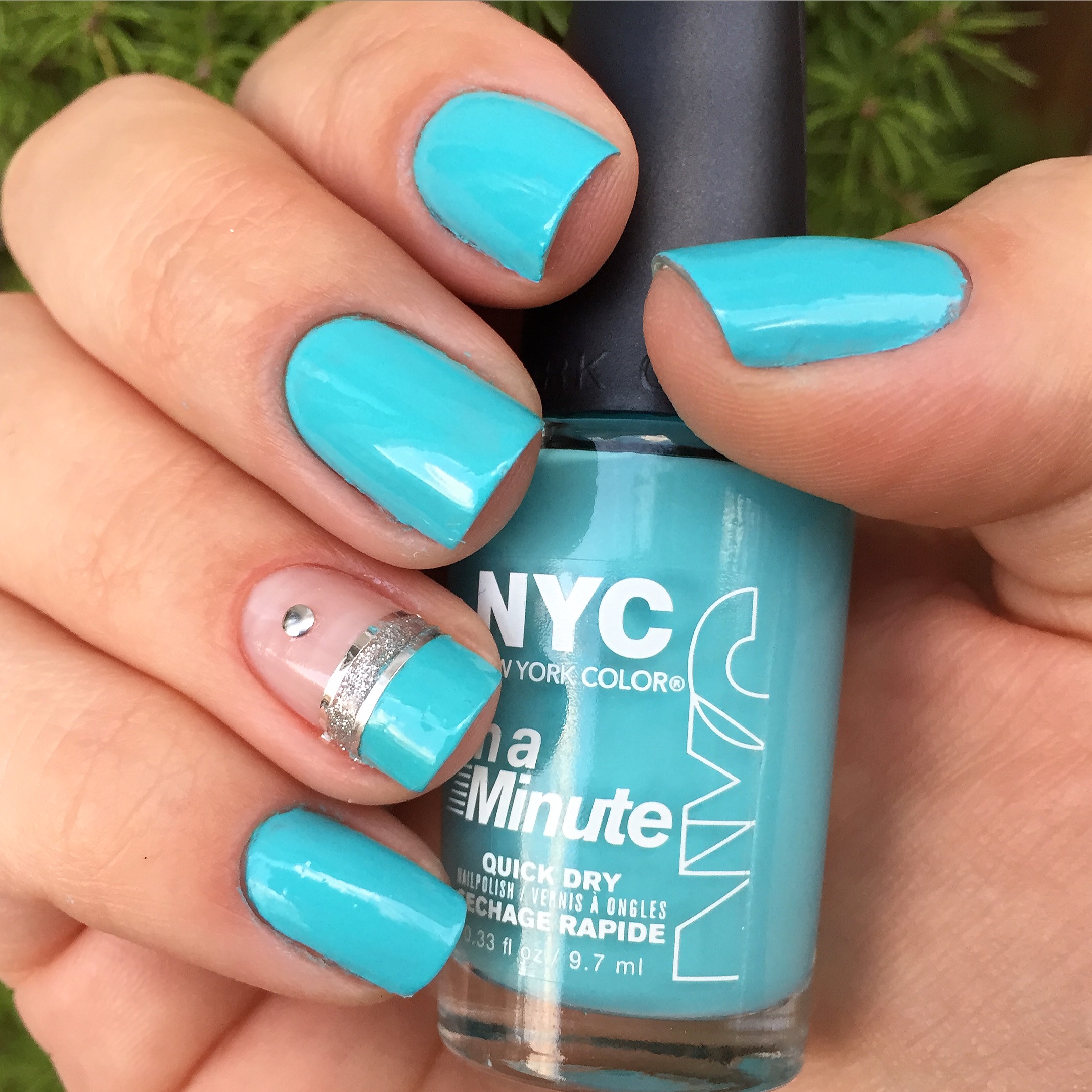 Esmalte azul claro marmorizado