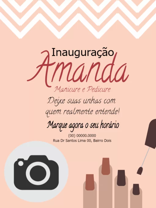 cartaz de preço manicure editável