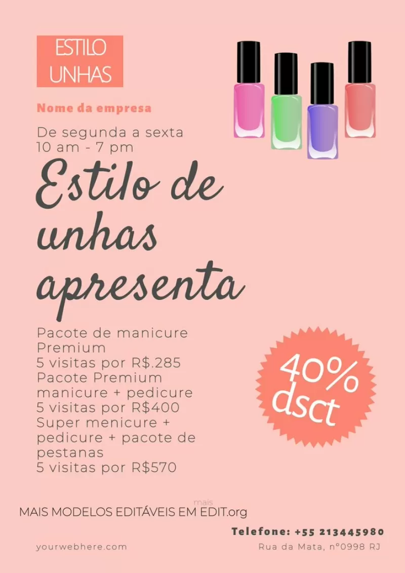 arte para divulgação de unhas