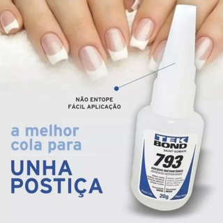 Cola para unha postiça com pincel