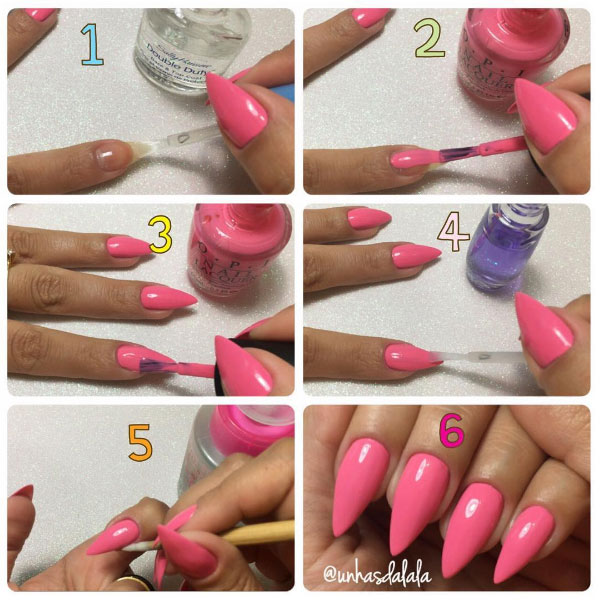 como pintar unha com esmalte escuro