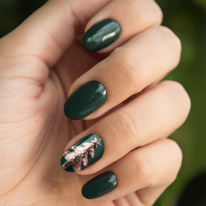 unhas verdes douradas natal