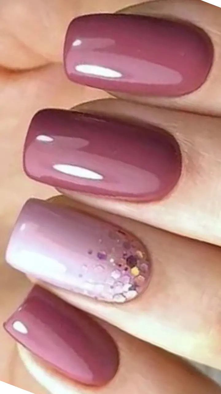 unhas em gel rosé