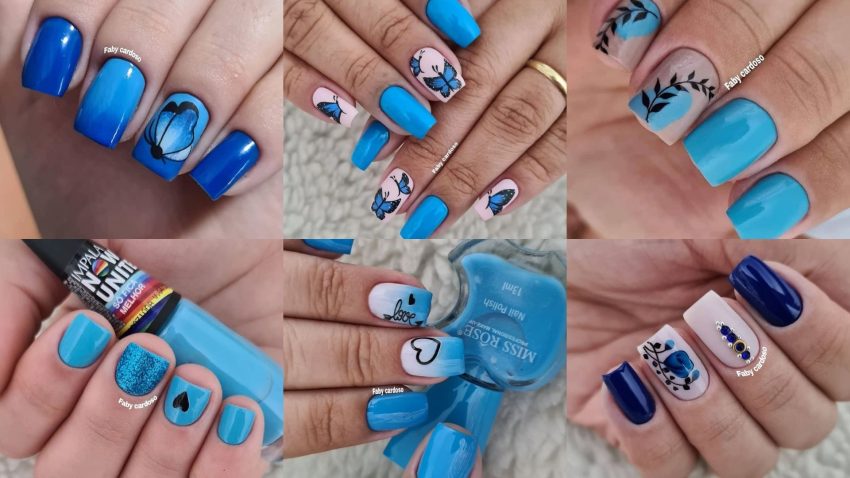 Nail Art Azul com Glitter: 10 Ideias Brilhantes para Arrasar