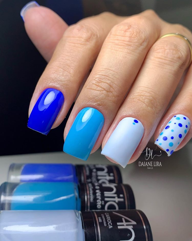 quanto custa fazer decoração de unha azul simples em salão