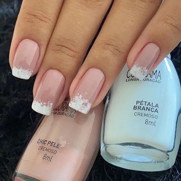 decoração de unha branca