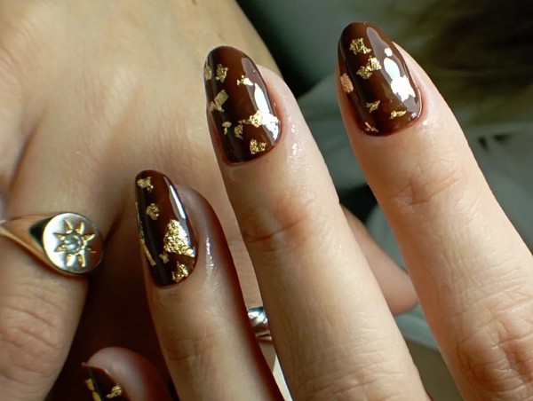 inspiração decoração unhas folha de ouro para casamento