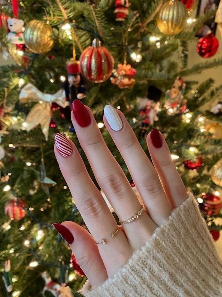 unhas para festa de natal