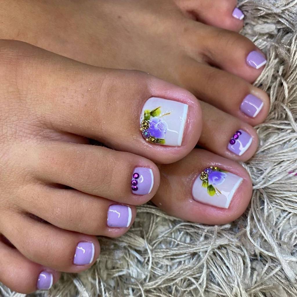 unhas decoradas pé 2024