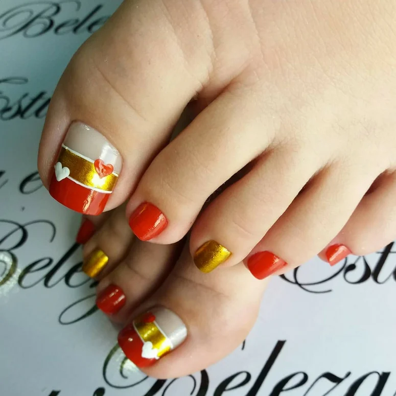 unhas decoradas pé 2025