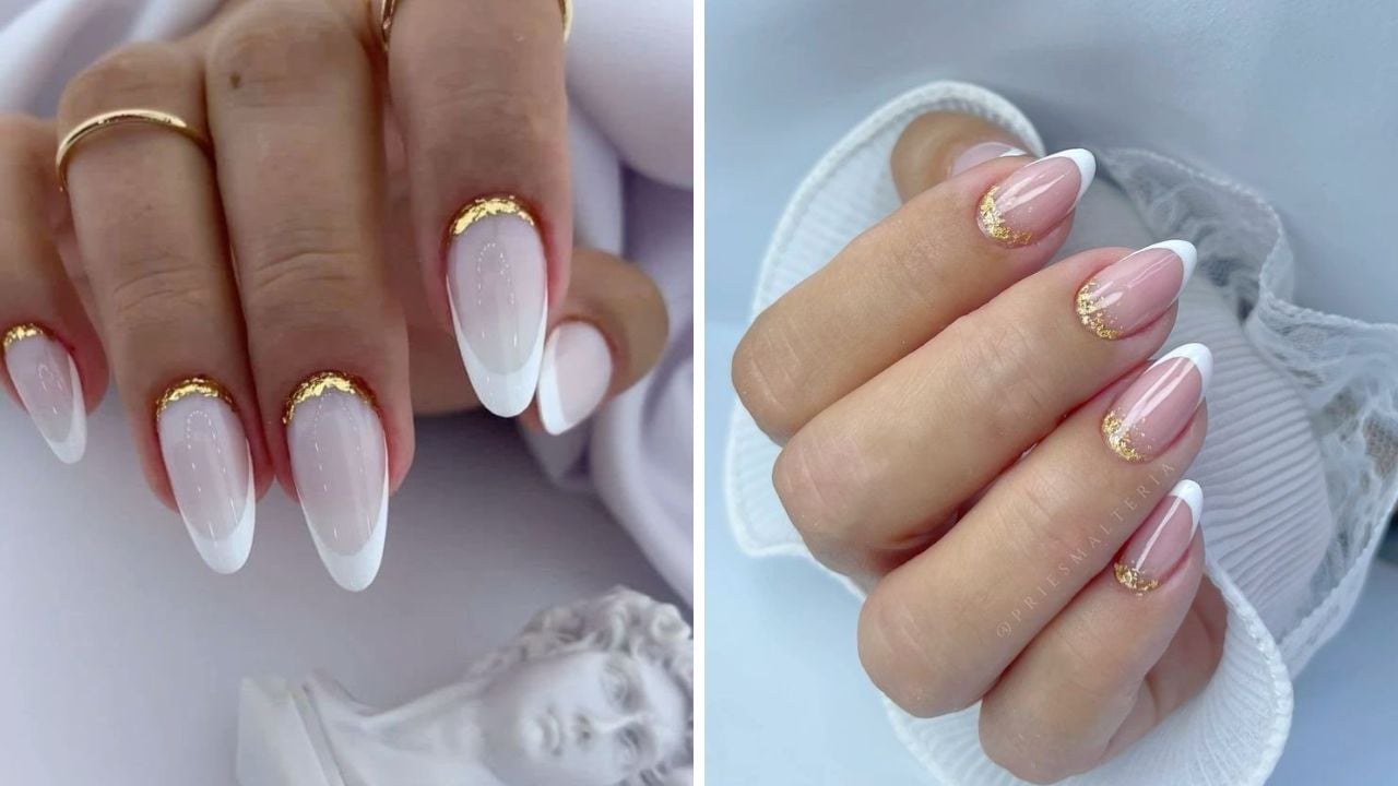 unha em gel branca fosca ou brilhante