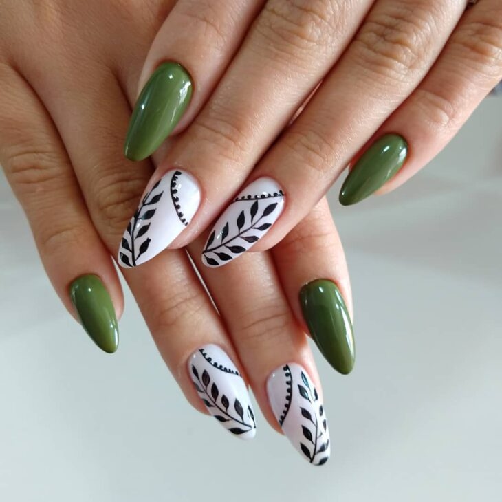 unha em gel verde pistache