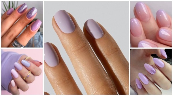 unha lilás fácil e rápida