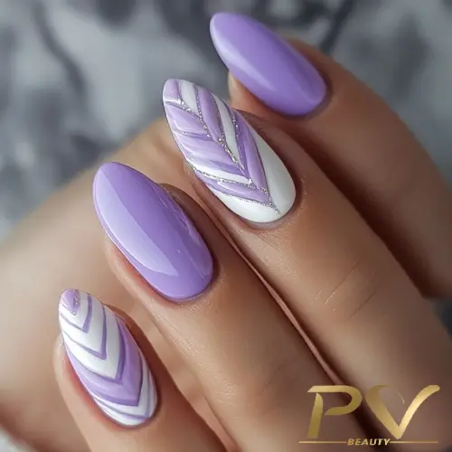 unha lilás metalizada