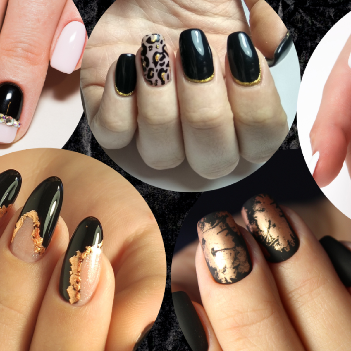 inspiração unhas pretas decoradas