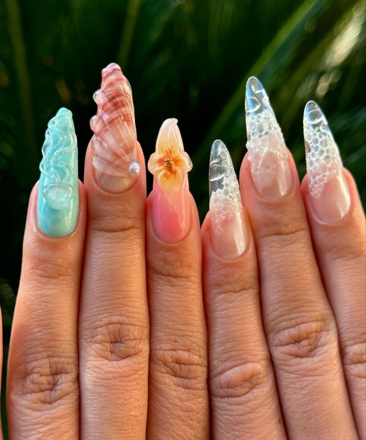 unha carnaval com glitter
