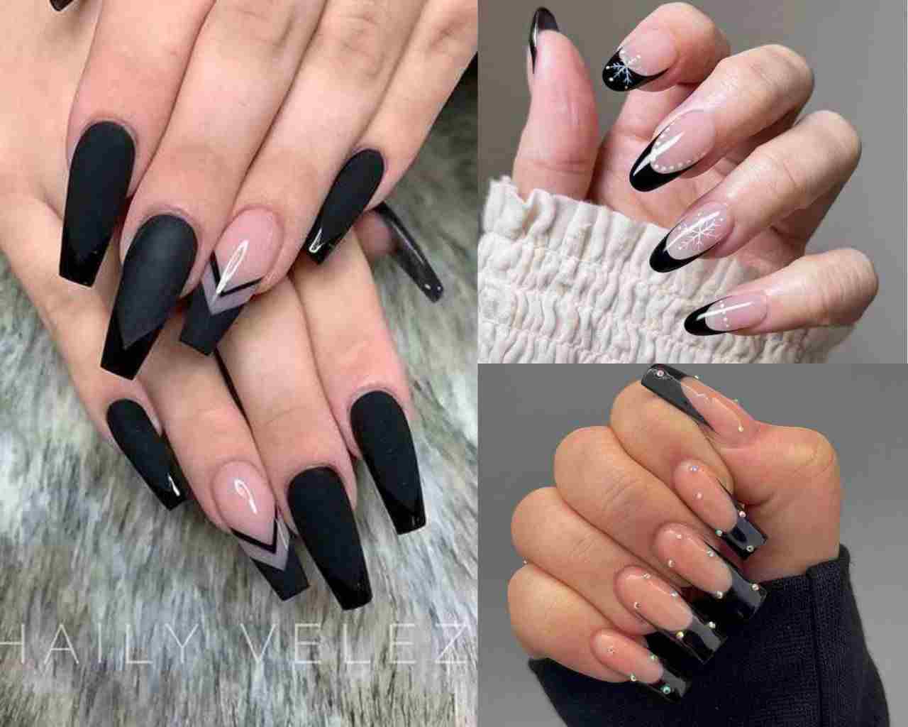 Inspirações de Unhas Encapsuladas Pretas para Durar