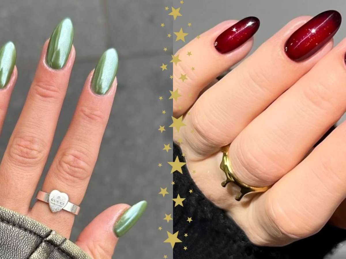 decoração de unha verde