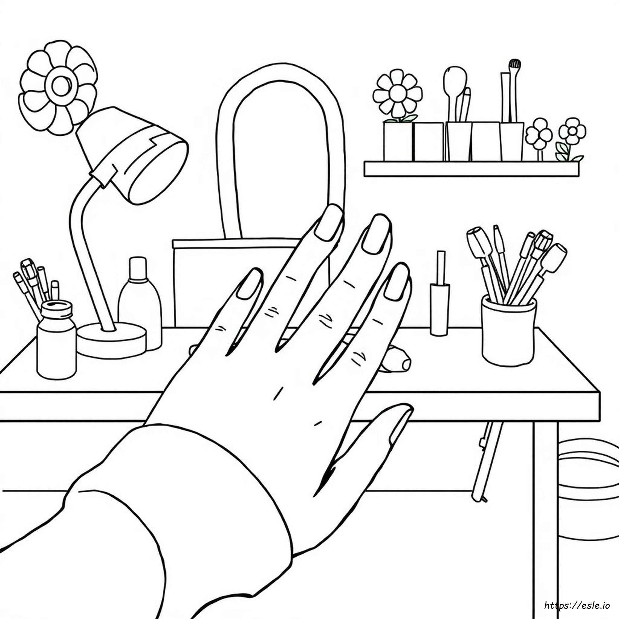 desenhos de unhas curtas para colorir