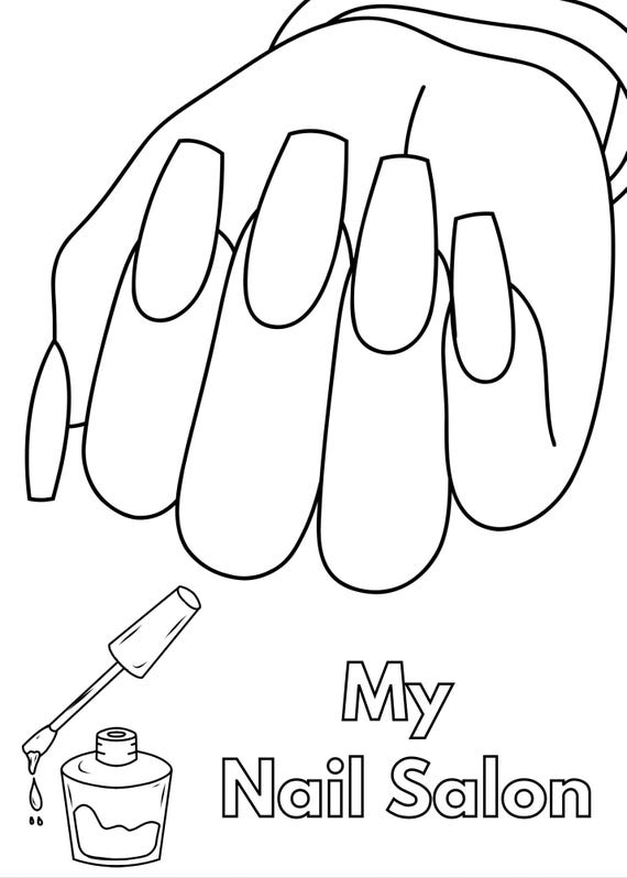 desenhos de unhas francesinha para colorir