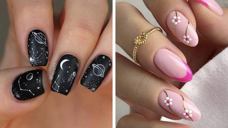 unhas decoradas francesinha moderna