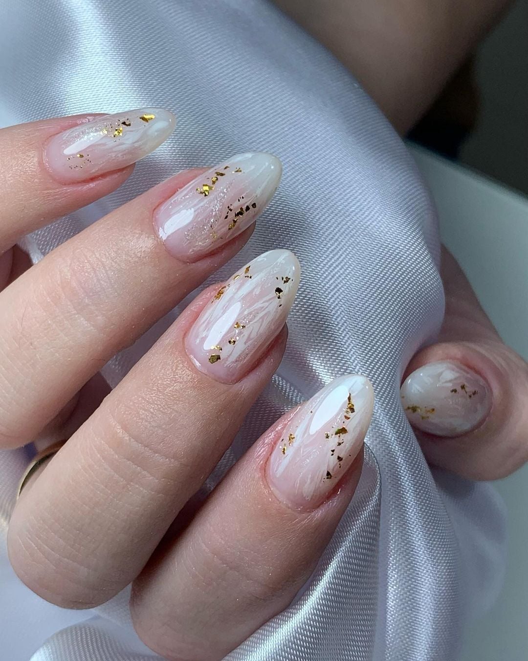 unha de gel decorada delicada