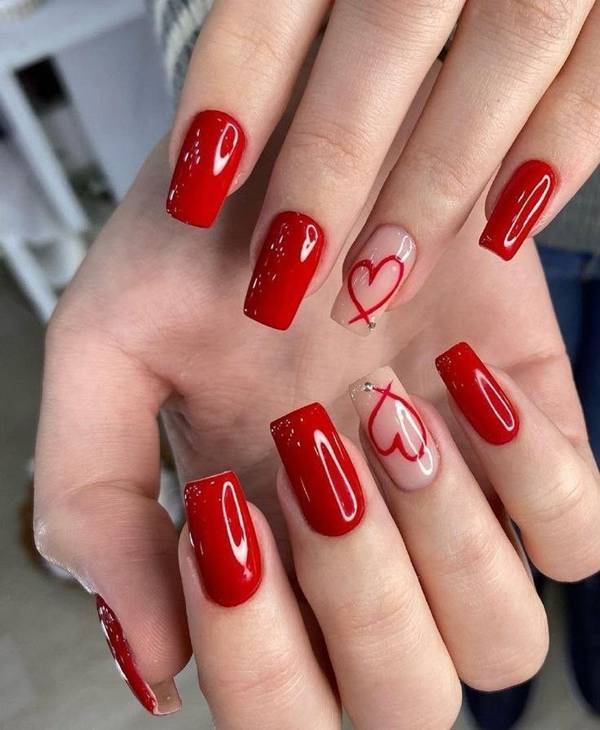 unha de gel decorada curta