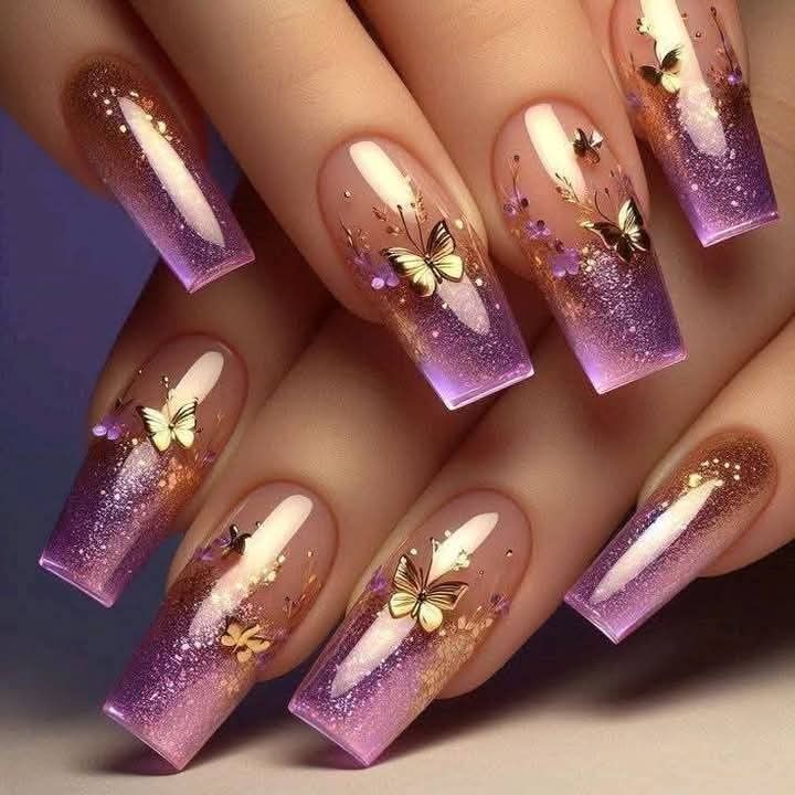 unhas de gel longas elegantes