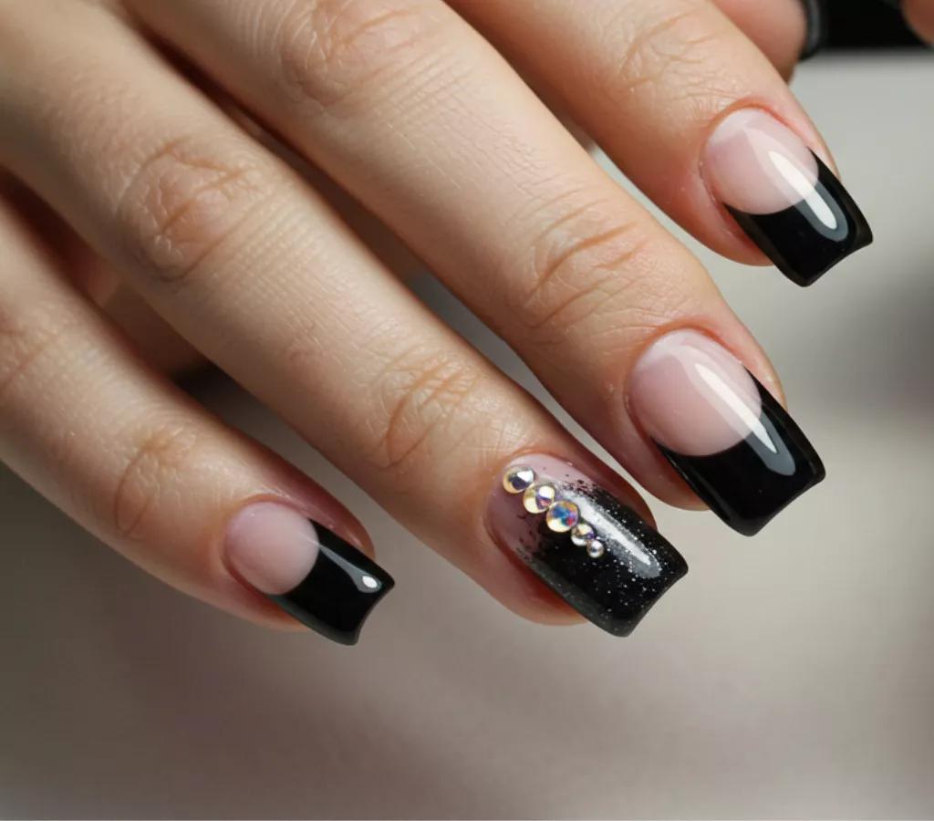 filha única luxo unha preta decorada