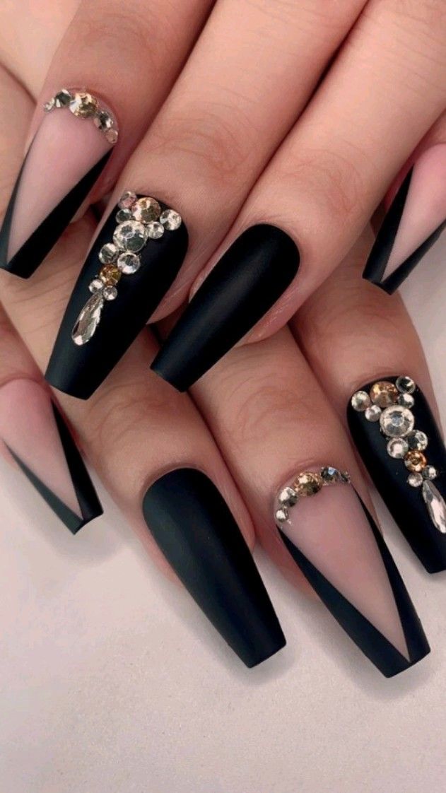 Ideias de filha única com glitter para unhas pretas