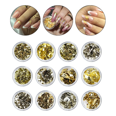 Unhas com folha de ouro