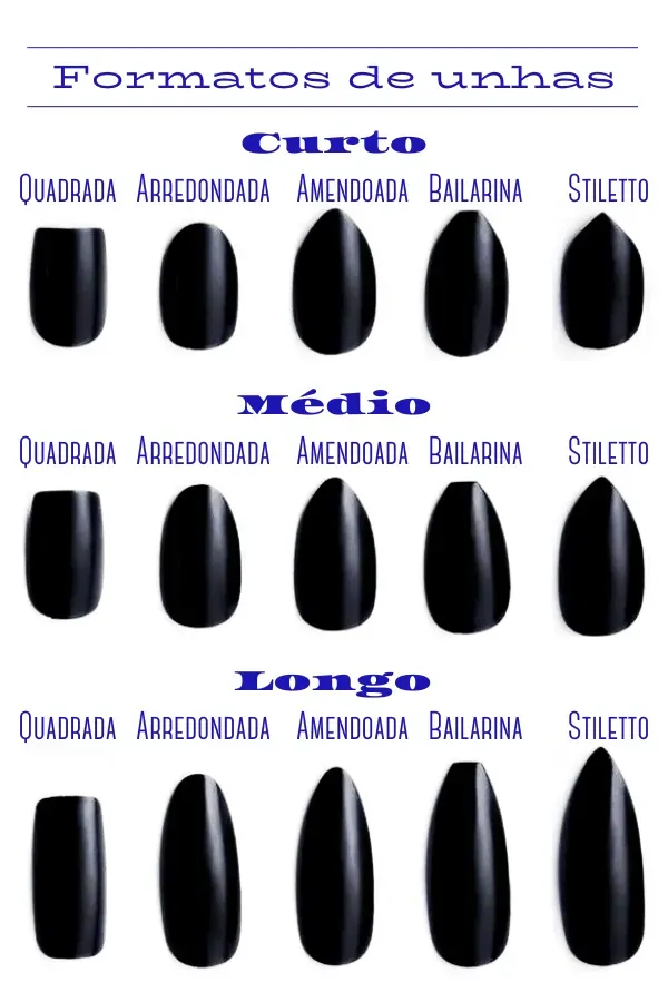 formato de unha squoval para dedos curtos