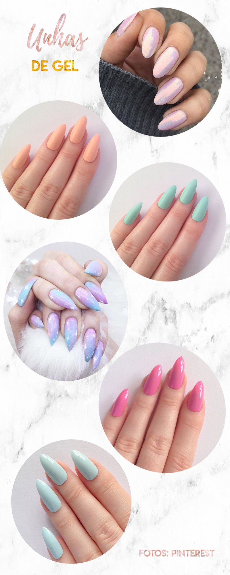 formato unhas de gel curtas