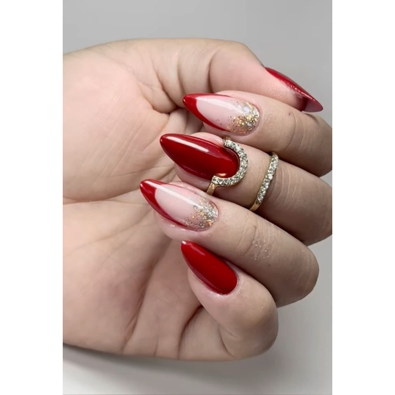 unhas vermelhas de natal