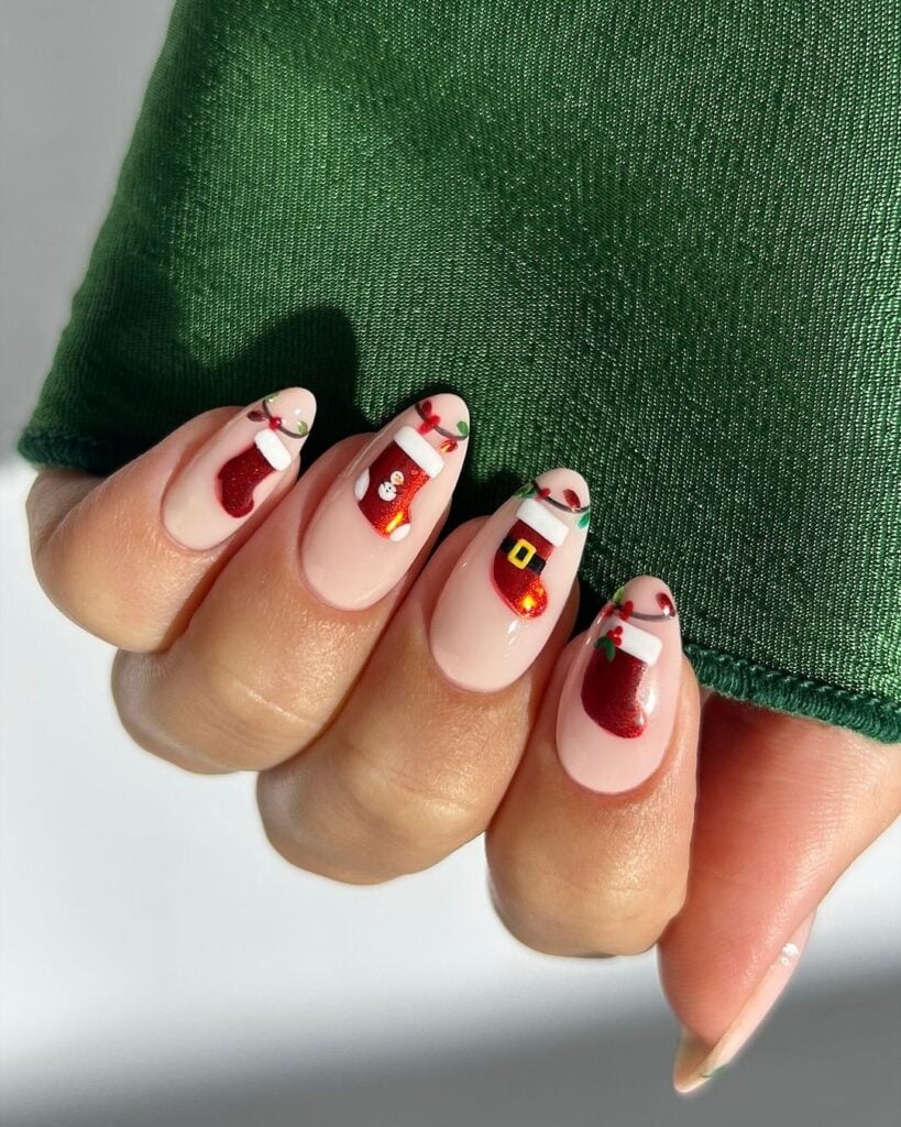 unhas verdes de natal