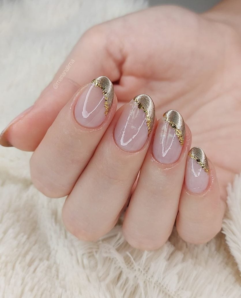 unhas brancas delicadas ano novo