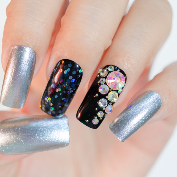 fotos de unha postiça realista decorada