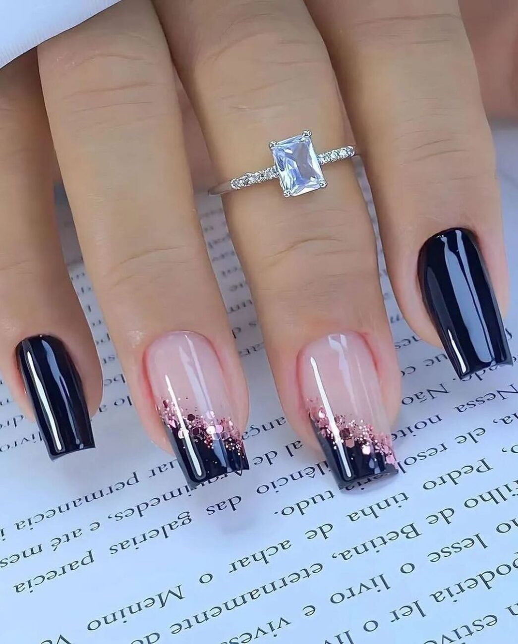 francesinha preta com efeito baby boomer