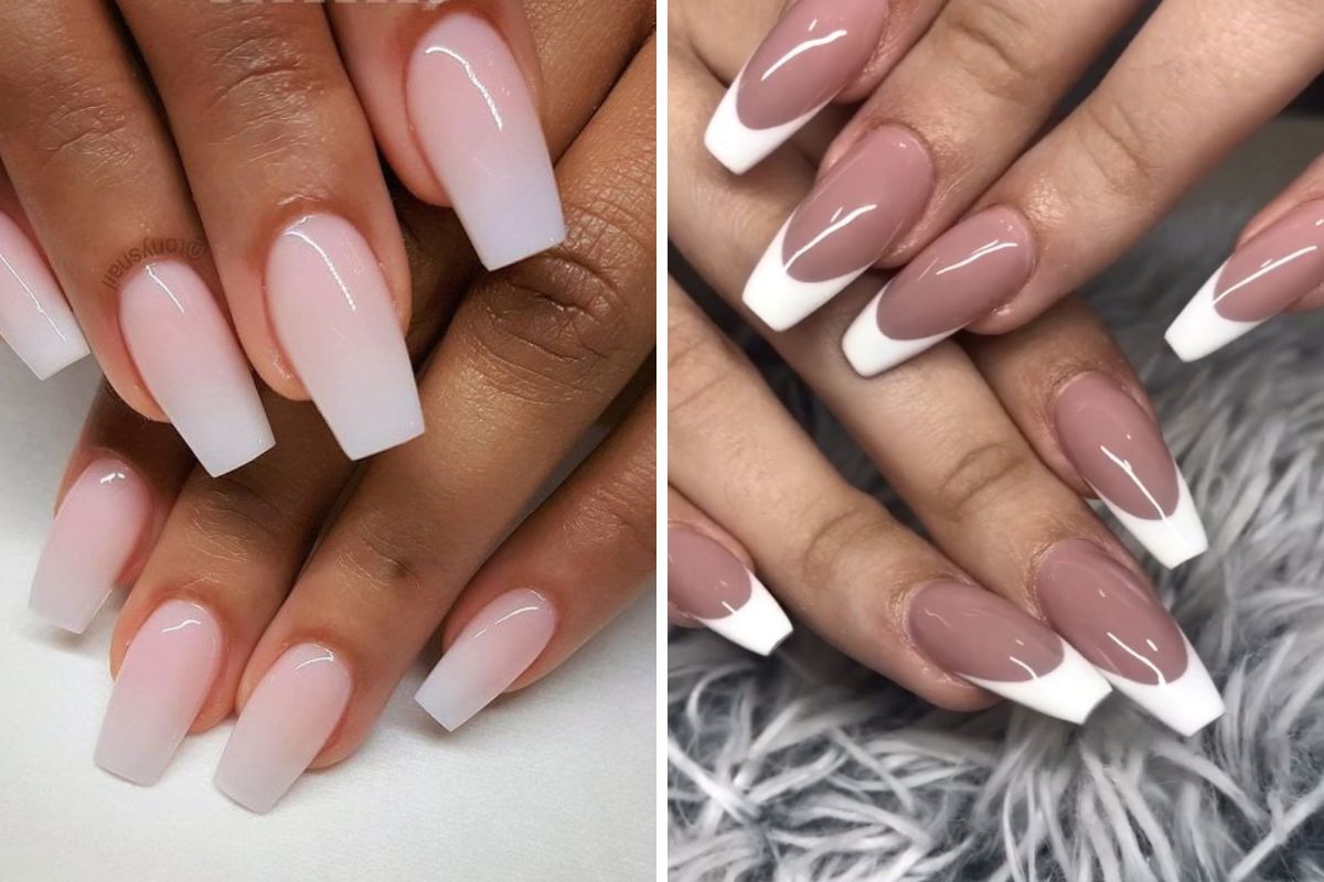 Unhas postiças autoadesivas francesinha realista