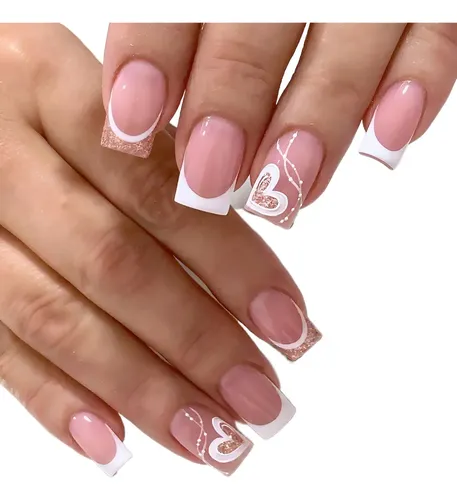 francesinha em V unha quadrada