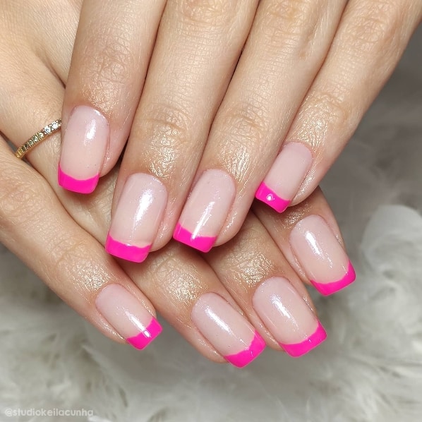 Francesinha rosa e ponta branca