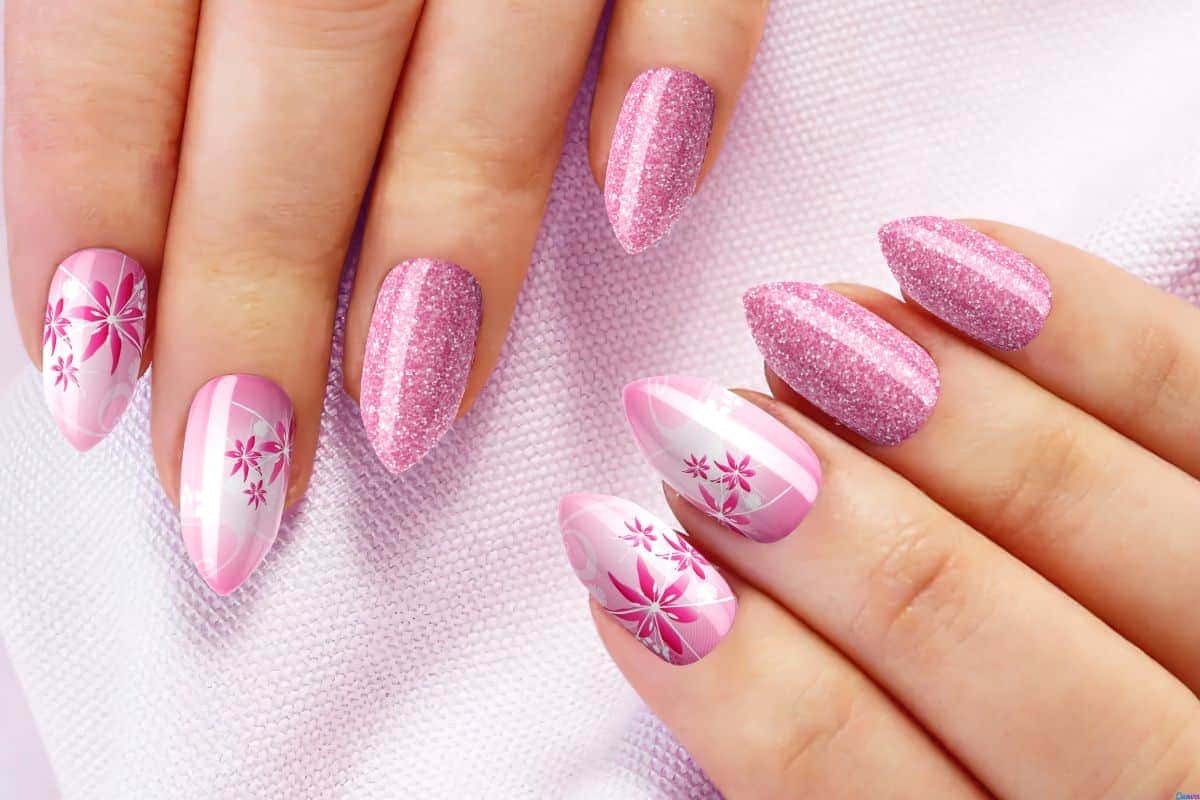 unha em gel glitter fosco
