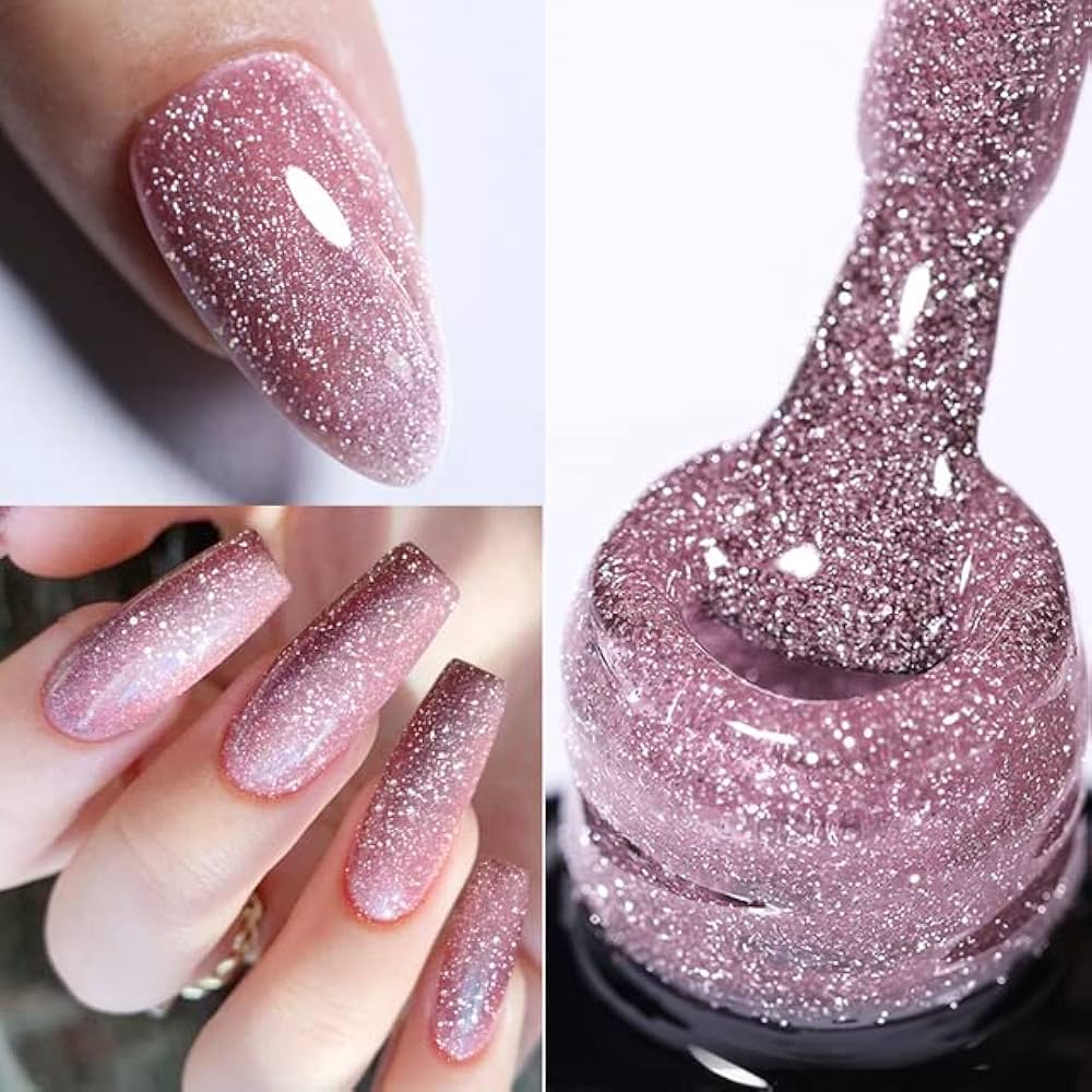 unha em gel glitter baby boomer