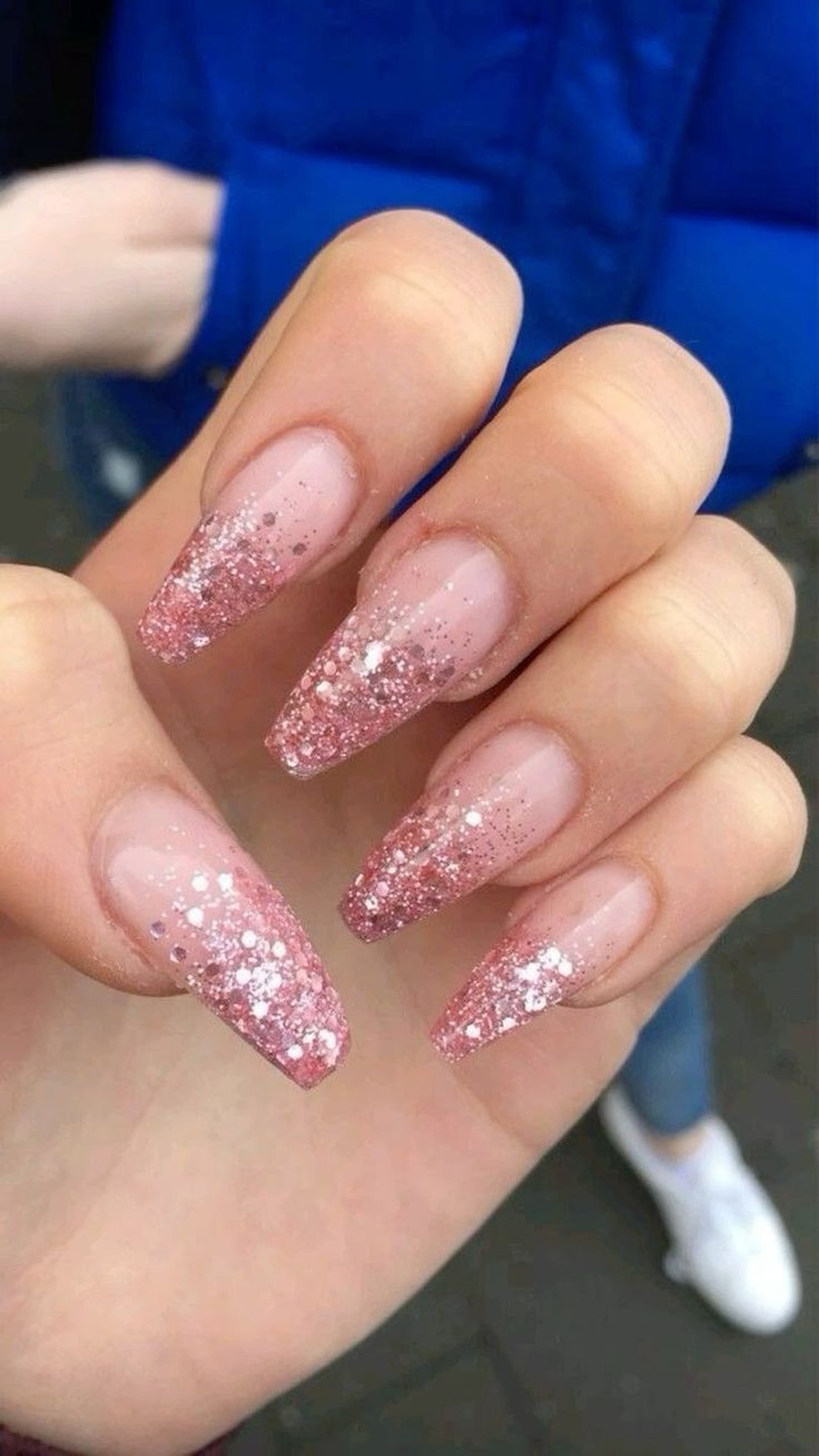 glitter unha de gel decorada com glitter