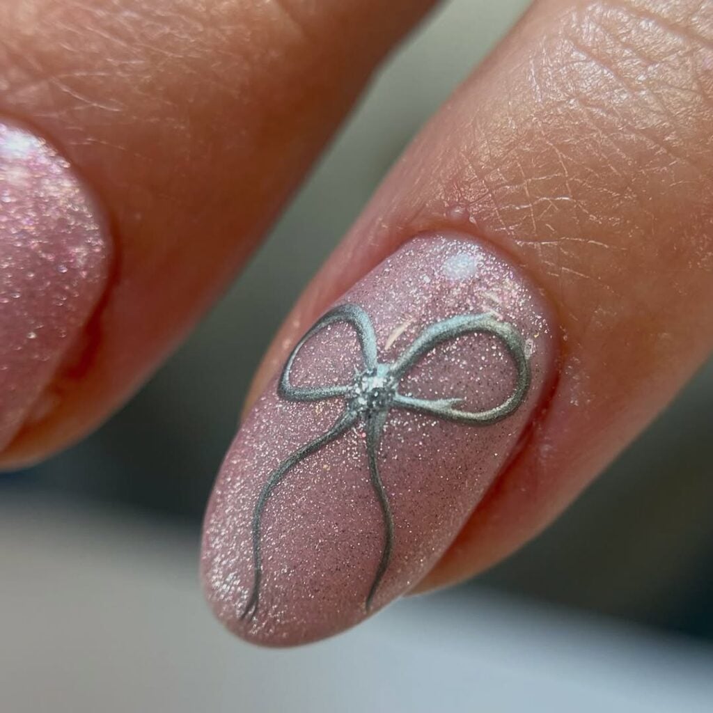 glitter unha de gel decorada com glitter