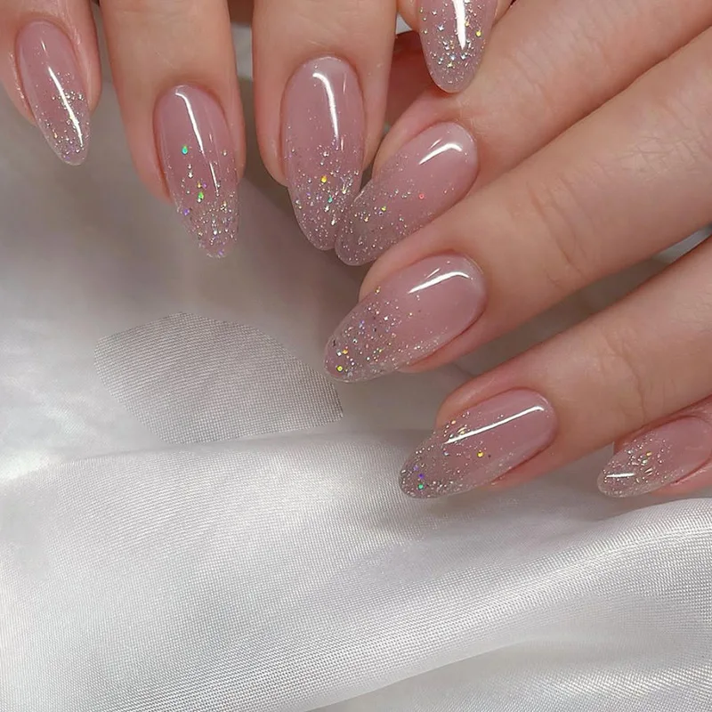 como aplicar glitter flocado em unhas de gel